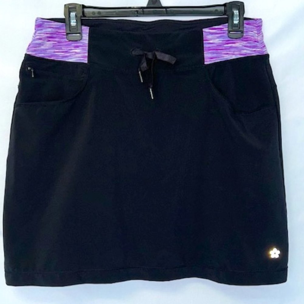 Tuff Athletics Women's Skort, Black and Purple, Size M, Sporty Skirt, Tennis,